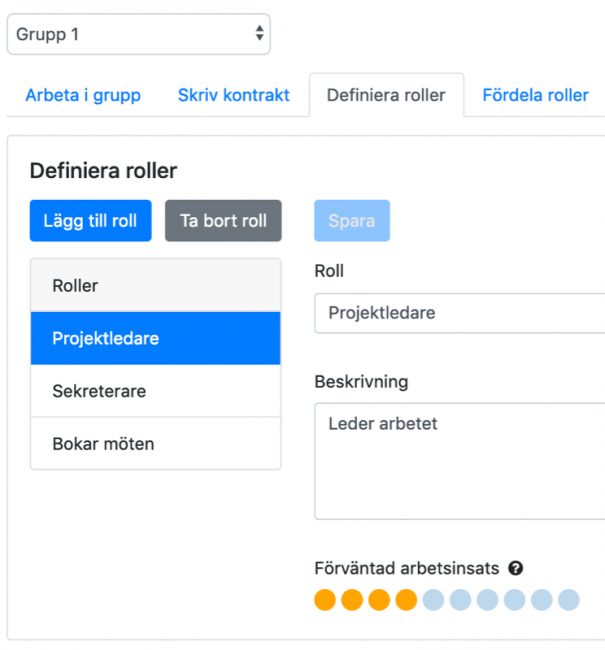 Definiera roller i grupparbete