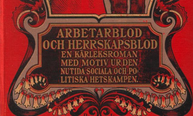 text arbetarblod och herskapsblod på röd bakgrund