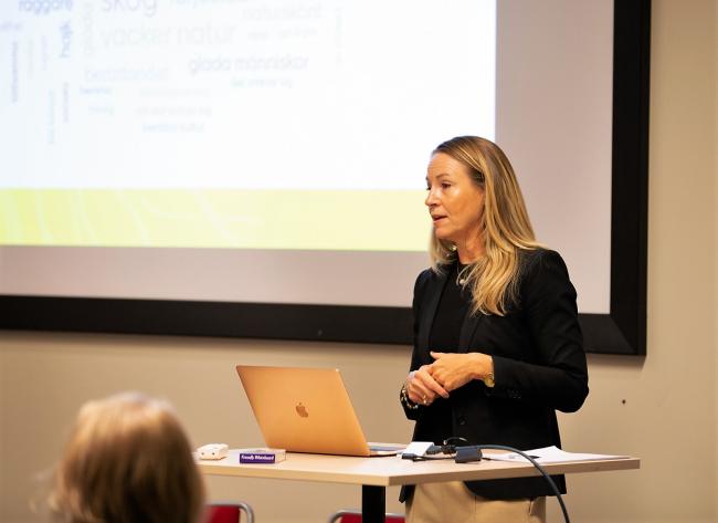 Woman holding speech